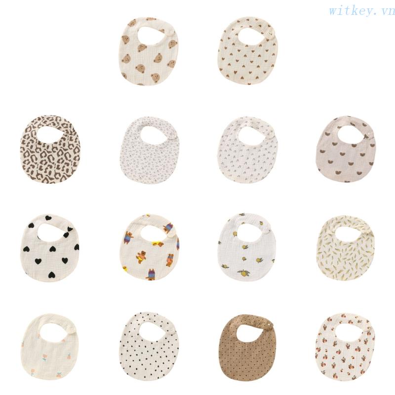 Yếm Ăn Cotton Thấm Hút Tốt Dễ Thương Cho Bé Sơ Sinh