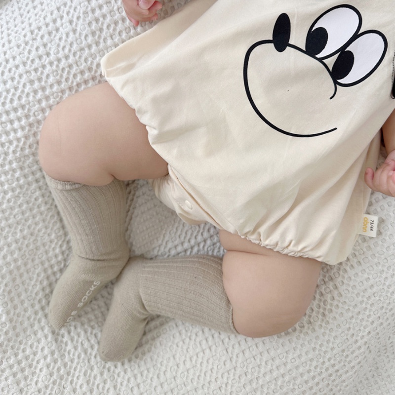 Áo Liền Quần Tam Giác Tay Ngắn In Hình Chú Chó Hoạt Hình Bằng Vải Cotton Thời Trang Mùa Hè Cho Bé Sơ Sinh 0-2