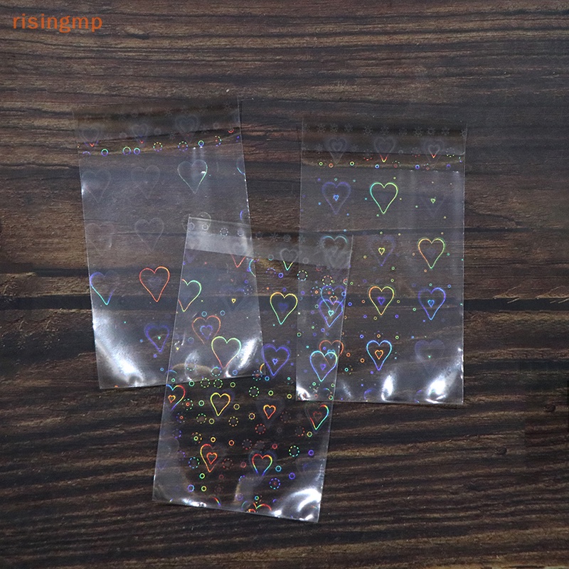 Set 10 / 50 Túi Đựng Bảo Vệ Thẻ Ngọc Trai Laser Họa Tiết Trái Tim