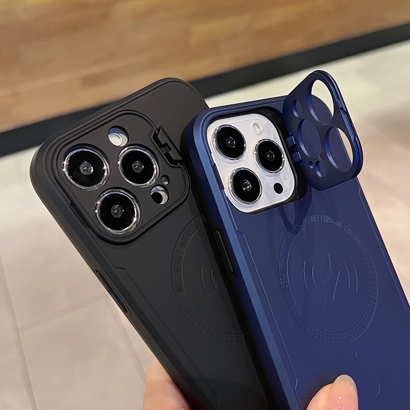 Bao Da Điện Thoại PC Không Dây Dạng Ví Nắp Lật Nam Châm Vô Hình Chống Sốc Cho iPhone 14 Plus 13 12 11 Pro Max XS Giá Đỡ