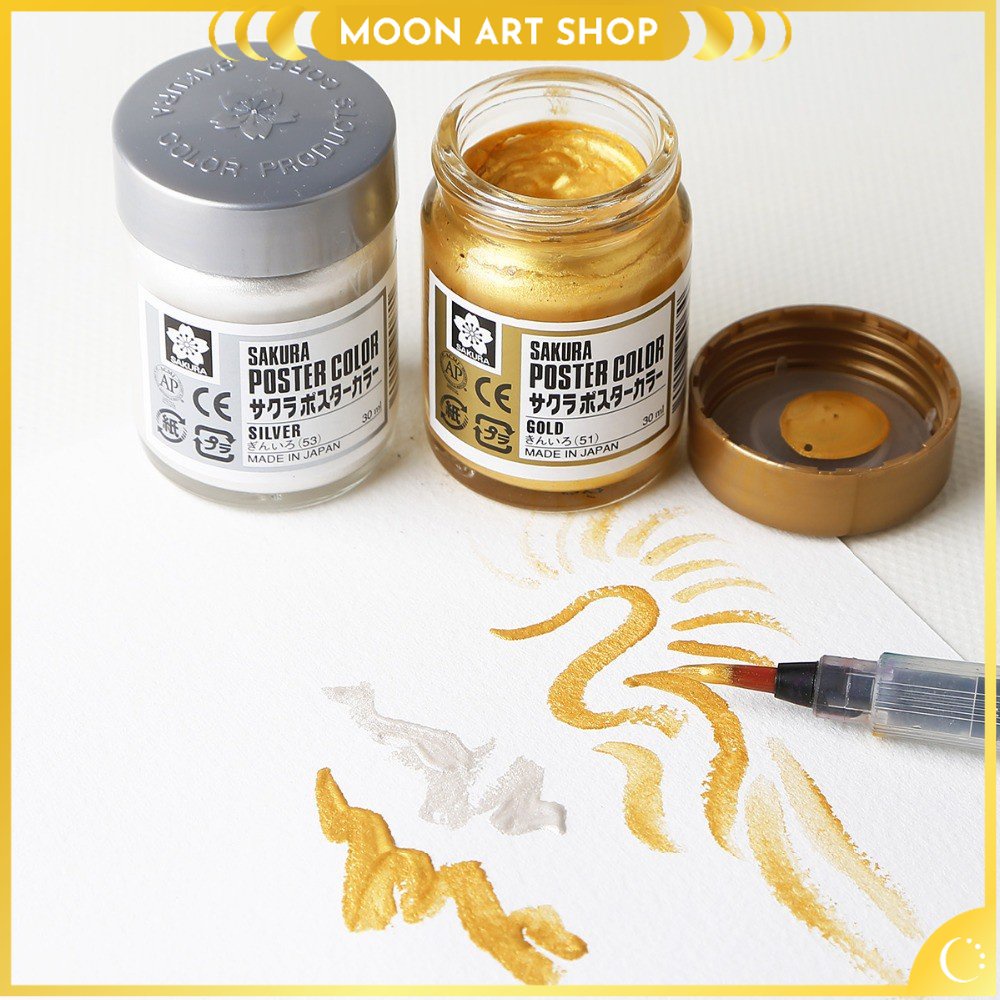 Màu Bột Nhũ Poster Pentel – Bột Nhũ Vẽ Trang Trí, Pha Màu Ống Ánh Kim - Handmade Nhamoon