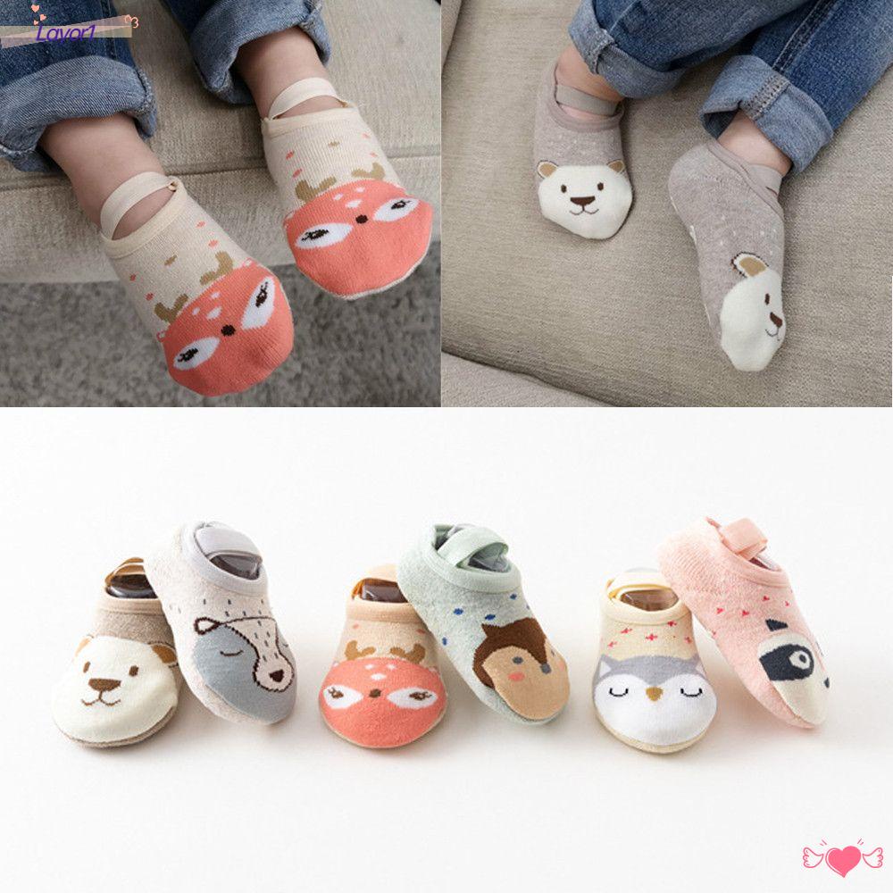 Tất Cotton Mềm Chống Trượt Giữ Ấm Cho Bé Tập Đi 1 Tuổi