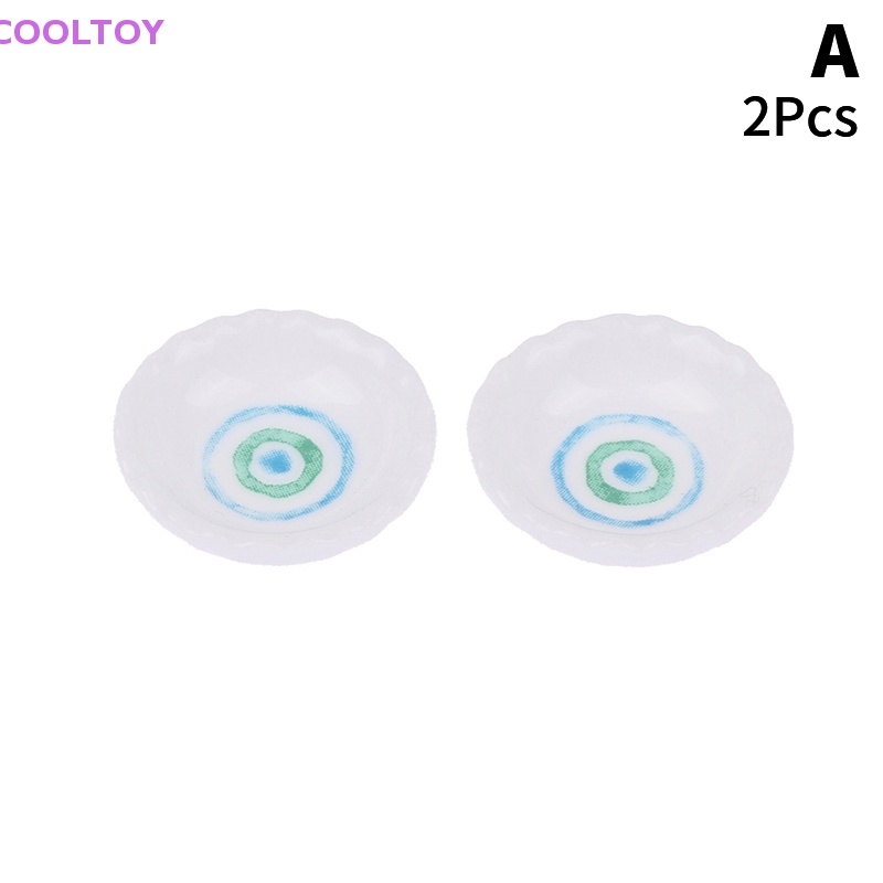 Set 2 Đĩa Đựng Thức Ăn Tỉ Lệ 1: 12 Dùng Trang Trí Nhà Búp Bê