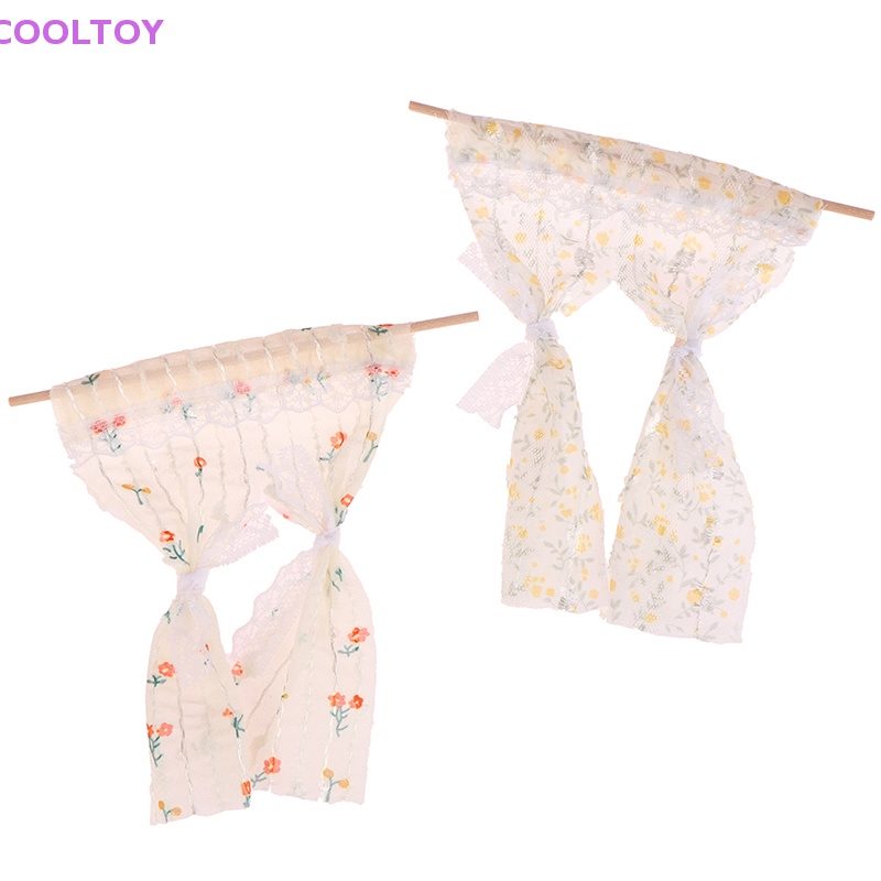 1 Mô Hình Rèm Cửa Ren Hoa Cúc Tỷ Lệ 1: 12 Dùng Trang Trí Nhà Búp Bê