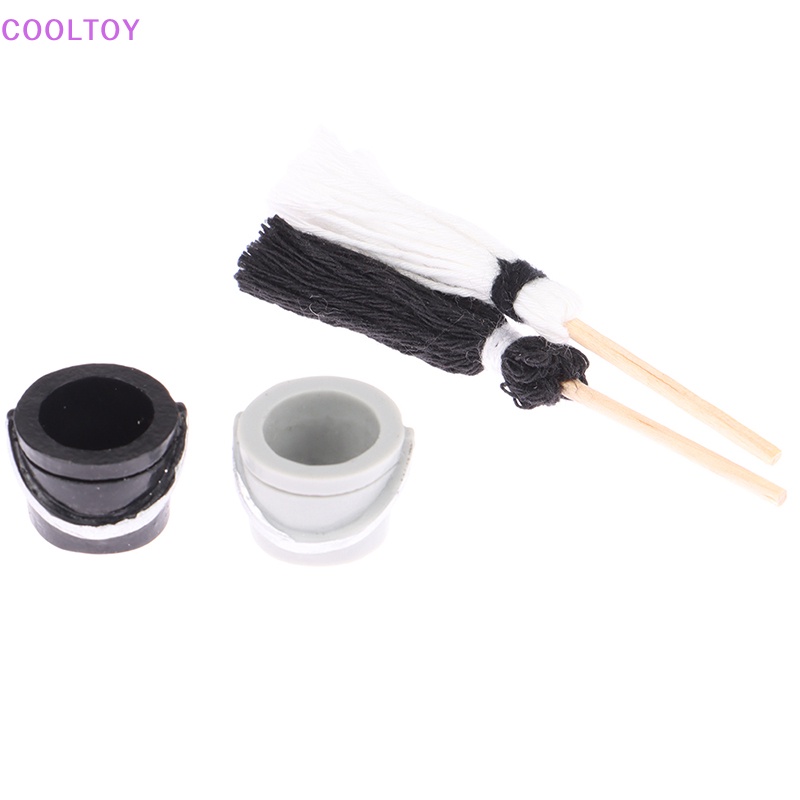 1 Set Xô Và Cây Lau Nhà Mini 1: 12 Độc Đáo Trang Trí Nhà Búp Bê