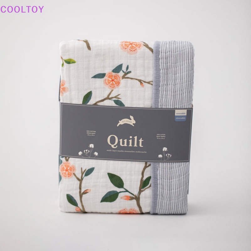 Khăn Tắm 100% Cotton 3 Lớp Họa Tiết Hoa Đào Xinh Xắn Dành Cho Bé