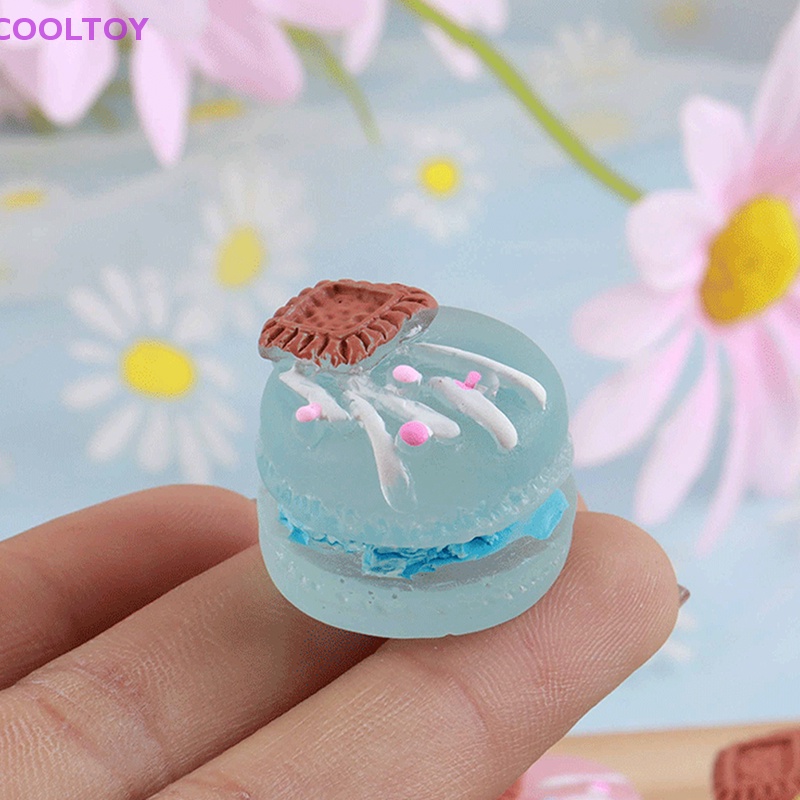 Set 2 Phụ Kiện Trang Trí Điện Thoại Kiểu Bánh Macaron 3D DIY Bằng Nhựa Resin Dạ Quang