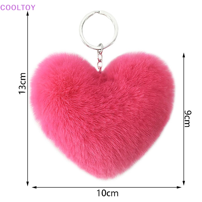 Cooltoy Móc Khóa Lông Thỏ Giả Hình Trái Tim Đáng Yêu Thời Trang Cho Nữ