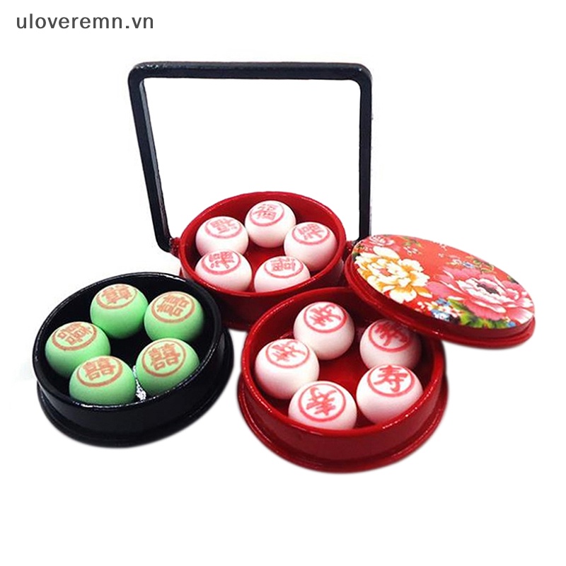 1 Set Hộp Cơm Trưa Nhỏ 3 Tầng Bằng Đồng 1: 12 Trang Trí Nhà Búp Bê