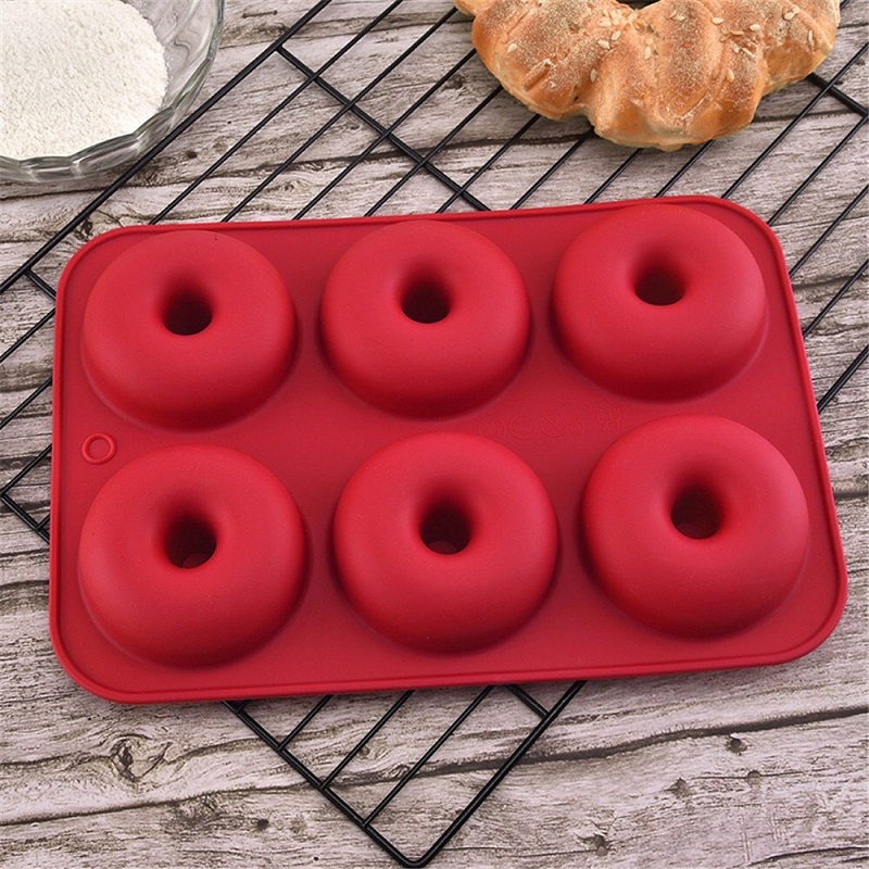 Khuôn Làm Bánh 6 Ngăn Không Dính An Toàn , Khuôn Silicon Nướng Bánh Donut Sắc Nét, Đẹp, Bền Nhiệt