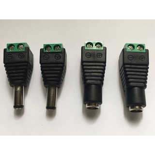 Jack nối nguồn dc 5.5x2.1mm có vít vặn, jack nguồn dc đực/dương vặn vít, jack nguồn dc âm vặn vít, loại tốt