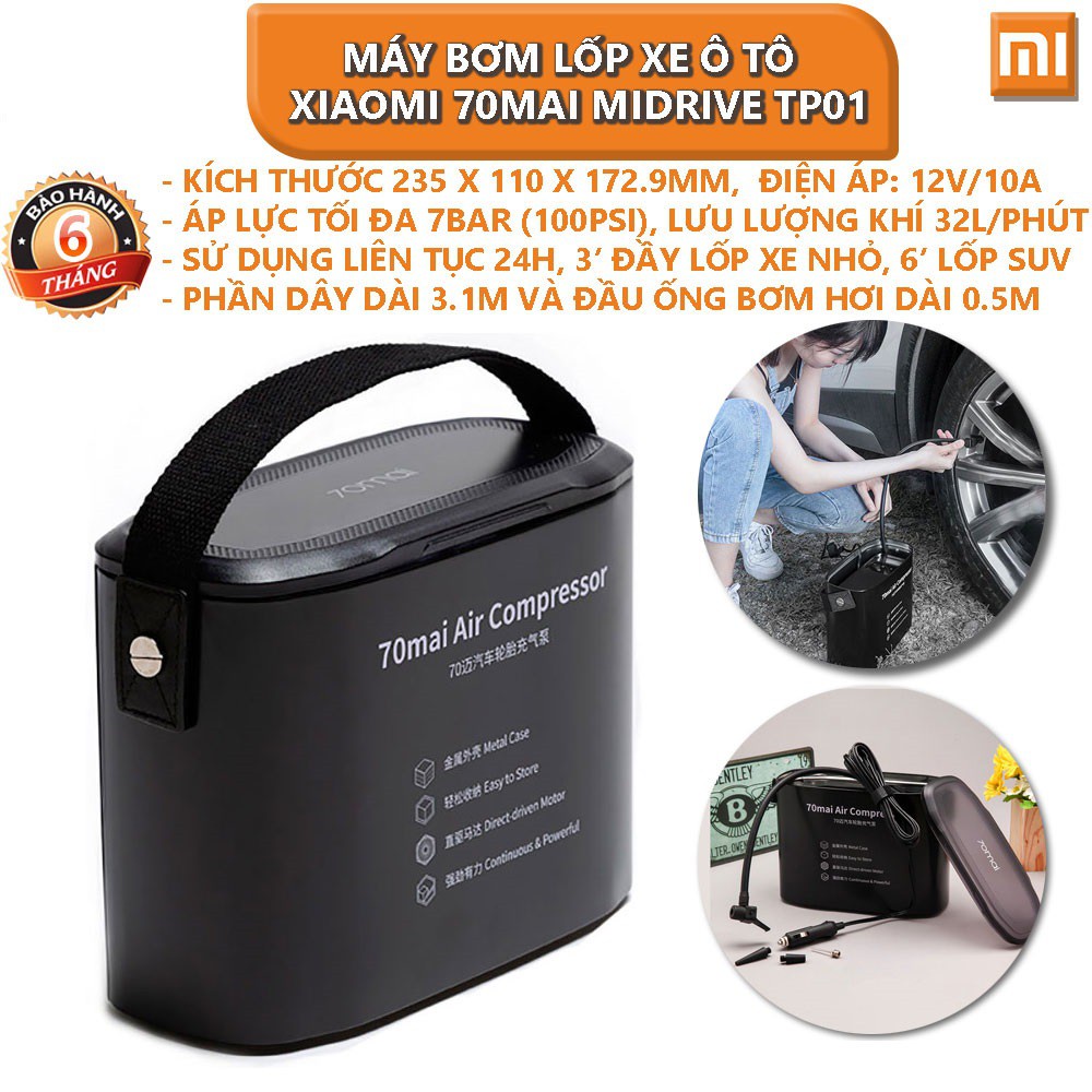 Máy bơm lốp Ô tô tự động Xiaomi 70mai Midrive TP01