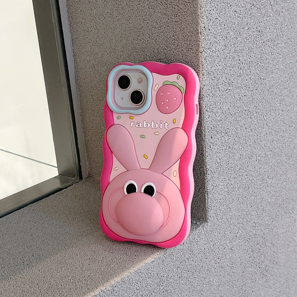 Ốp Điện Thoại TPU Silicon Mềm Chống Sốc Hình Thỏ Mũi Đỏ Dễ Thương Cho iPhone 14 13 12 11 Pro Max