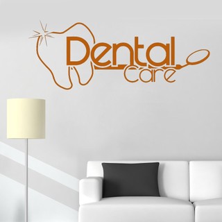 Miếng dán tường vinyl hình logo nha sĩ chăm sóc răng miệng chống thấm nước lc285