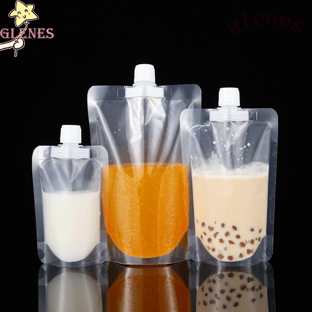 Glenes Túi Đựng Nước Ép Bằng Nhựa Trong Suốt Chống Rò Rỉ Có Thể Gập Lại Cho Tiệc Tùng Du Lịch