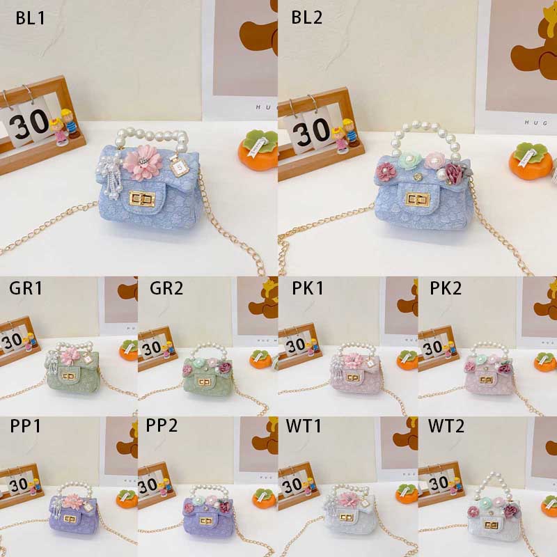 Túi Đeo Chéo Mini Đính Nơ Ngọc Trai Dễ Thương Cho Bé Gái