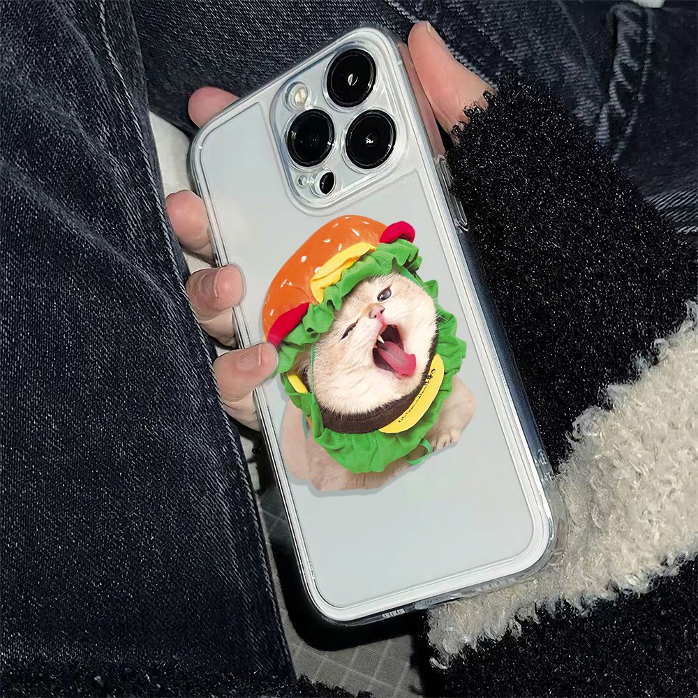 ✅Ốp Điện Thoại Dẻo Họa Tiết Chú Mèo Dễ Thương Cho iPhone1214pro 1214Pro Max111378Ốp Điện Thoại Chống Sốc Đơn Giản Cho Burger 6In DHK9 DHK9 6In
