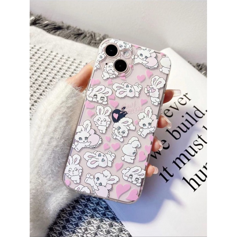 ✅Ốp Điện Thoại Mềm Họa Tiết Thỏ Trắng Nhỏ Bảo Vệ Toàn Diện Cho Iphone 14pro 11max12 xsiPhone13 KGVC