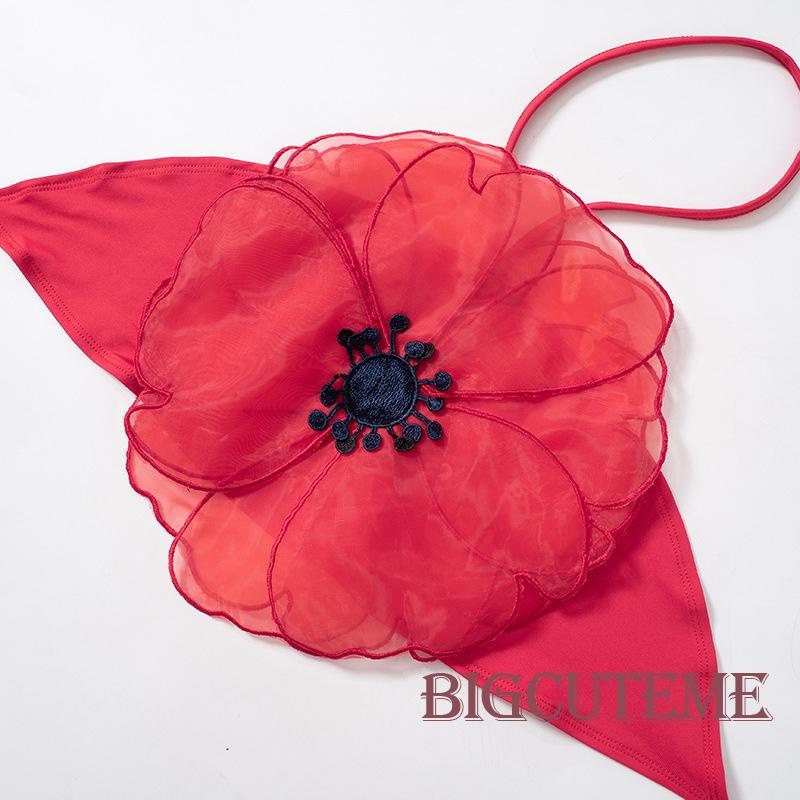 Áo Hai Dây Mùa Hè In Họa Tiết Hoa 3D Hở Lưng Cho Nữ