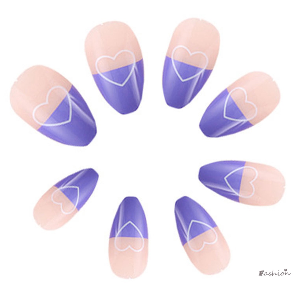 Móng Tay Giả Màu Hồng &amp; Tím Thoải Mái Mặc Thoải Mái