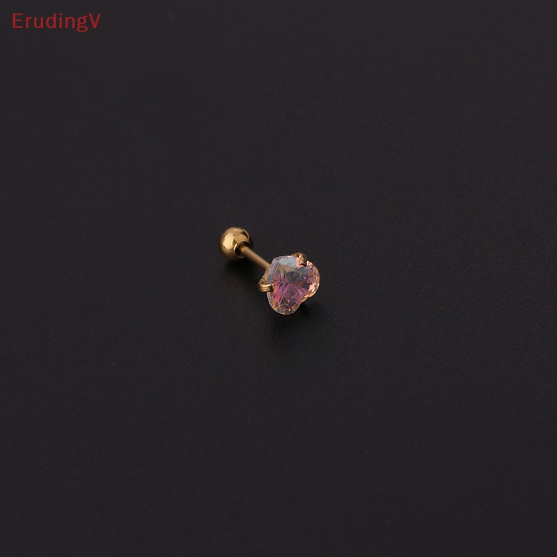 1 Khuyên Tai Dạng Xoắn Ốc Đính Đá Zircon Nhiều Màu Cho Nữ