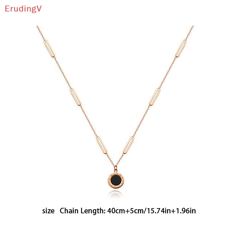 Vòng cổ Hai Mặt Hình Tròn Bằng Thép Titan Màu Trắng Đen Dễ Phối Đồ Thời Trang Cho Nữ