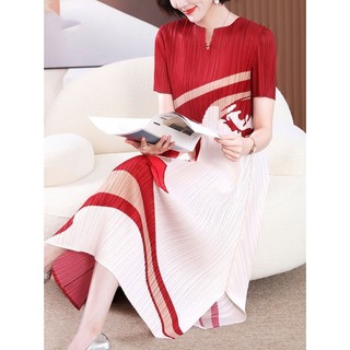 Miyake Đầm Xếp Ly Cỡ Lớn Màu Sắc Nổi Bật Thời Trang Mùa Hè Chất Lượng Cao Cho Mẹ Và Bé