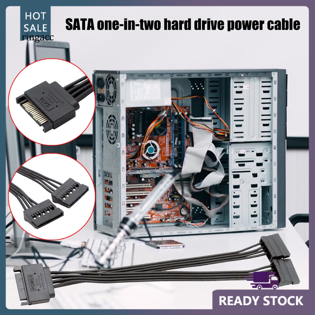 Dây Cáp Nguồn SATA Chuyển Đổi Từ 1 Sang 2 15Pin Male Sang 2 15Pin Female SATA