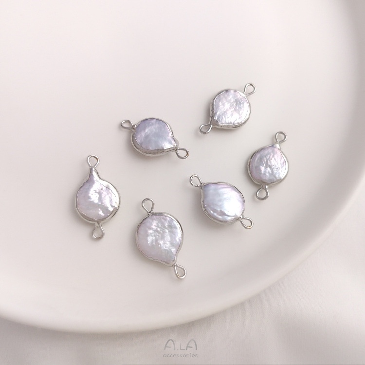 💖Trang sức DIY phụ kiện💖Mặt Dây Chuyền Ngọc Trai Hình Vuông / Giọt Nước Tự Nhiên Dùng Làm Đồ Thủ Công Edge