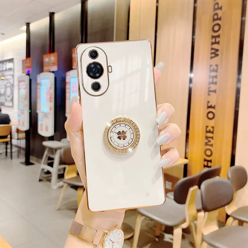 Ốp Điện Thoại Mềm Có Giá Đỡ Hình Cỏ Bốn Lá Cho Samsung Galaxy S23 S22 S21 S20 S10 Plus S23 Ultra S21 S20 FE