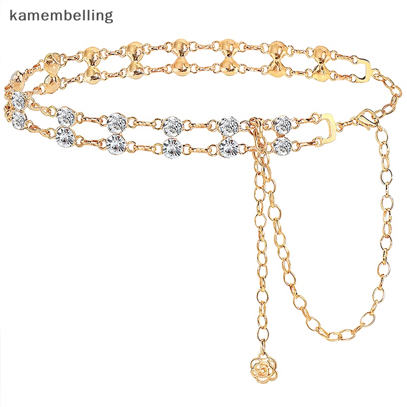 Kamembelling Dây Xích Đeo Thắt Lưng Hai Lớp Bằng Hợp Kim Đính Kim Cương Thời Trang Sáng Tạo Đa Năng Dành Cho Nữ EN
