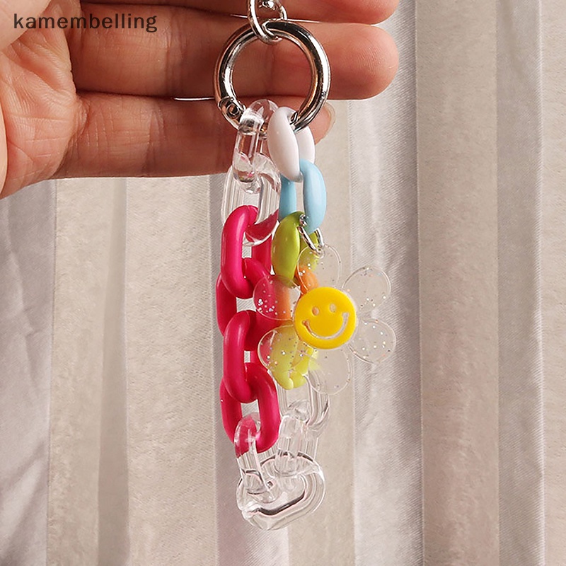 Kamembelling Móc Chìa Khóa Bằng Acrylic Hình Hoa Hướng Dương Màu Sắc Ngọt Ngào Xinh Xắn