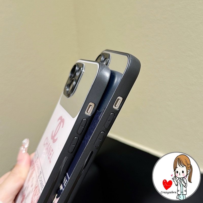 Ốp Điện Thoại Mặt Kính Tráng Gương Họa Tiết Hoa Cho IPhone 11 13 12 14 Pro Max Mini X Xr Xs Max 7 8 Plus SE 2020 6 6s