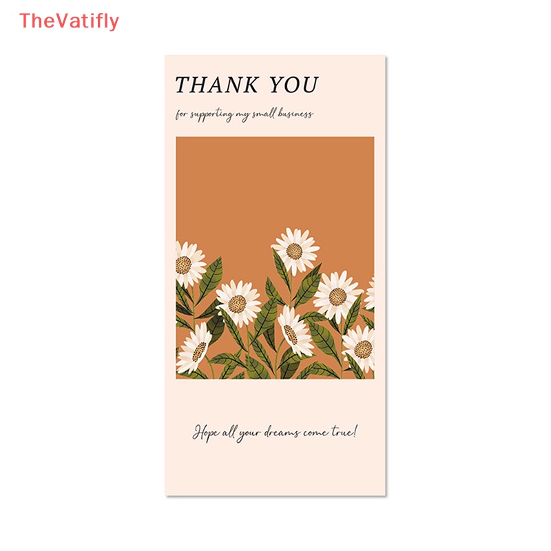 Set 50 Miếng Dán Niêm Phong Bao Bì In Chữ Thank You Và Hoa Độc Đáo Tiện Dụng