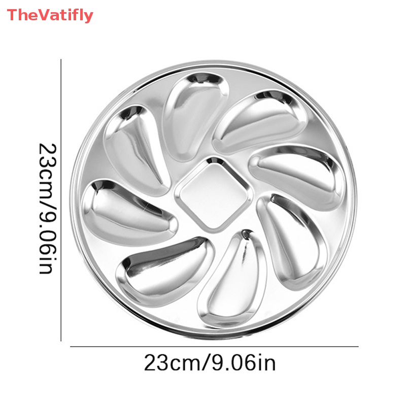 Đĩa Đựng Thức Ăn Bằng Thép Không Gỉ 8 Ngăn Tiện Dụng