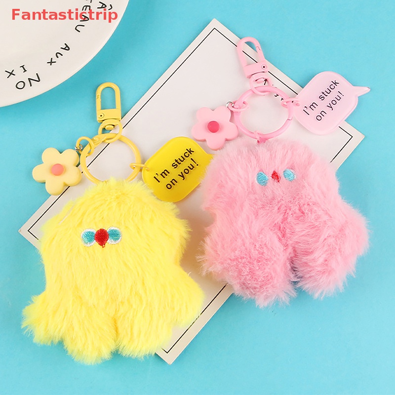 [Fantastictrip] Móc Khóa Hình Gà Nhồi Bông Hoạt Hình Dễ Thương Trang Trí Ba Lô Xe Hơi