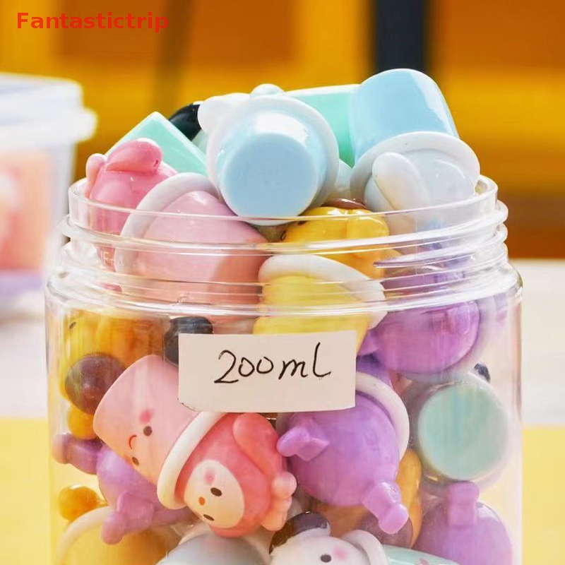 [Fantastictrip] Mặt Dây Chuyền Ba Chiều Bằng Nhựa Resin Hình Động Vật Hoạt Hình Màu Macaron Dễ Thương DIY Mới