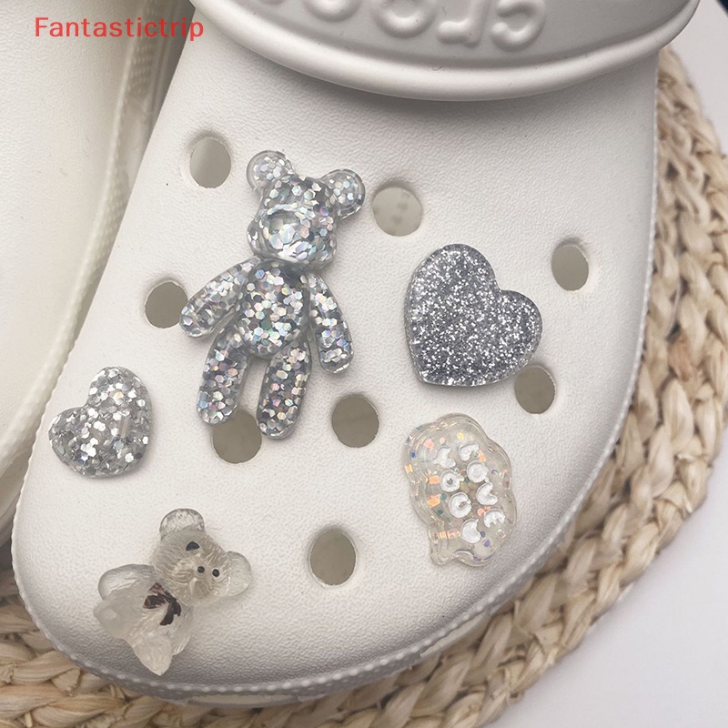 [Fantastictrip] Phụ Kiện Trang Trí Giày Có Thể Tháo Rời Bằng Nhựa Resin Hình Gấu Dễ Thương Diy Mới
