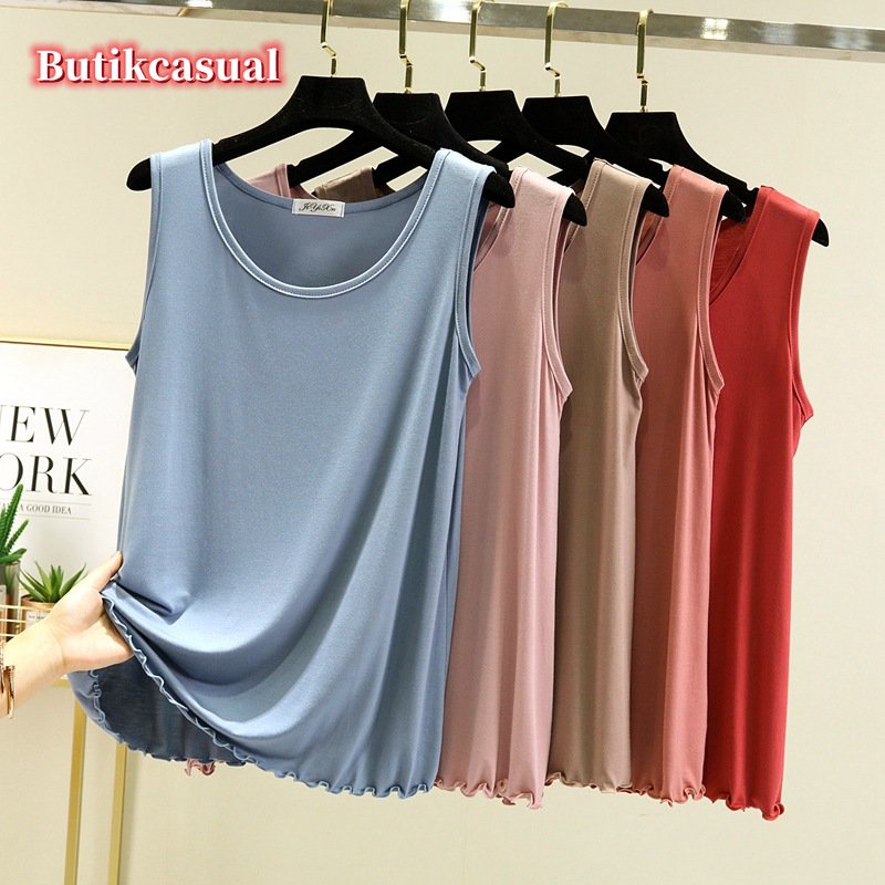 Áo Thun cotton Mỏng Sát Nách Cổ Tròn Dáng Rộng Thời Trang Mùa Hè 2023 Mới Cho Nữ