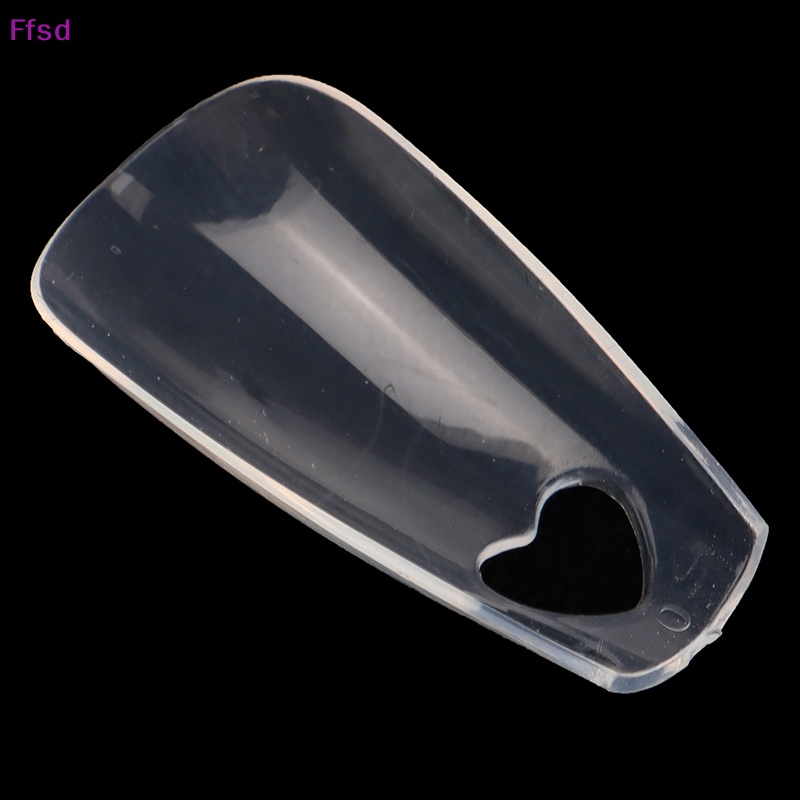 {Ffsd} Set 120 Móng Tay Giả Acrylic Họa Tiết Trái Tim Rỗng Cỡ Vừa * Bán Chạy