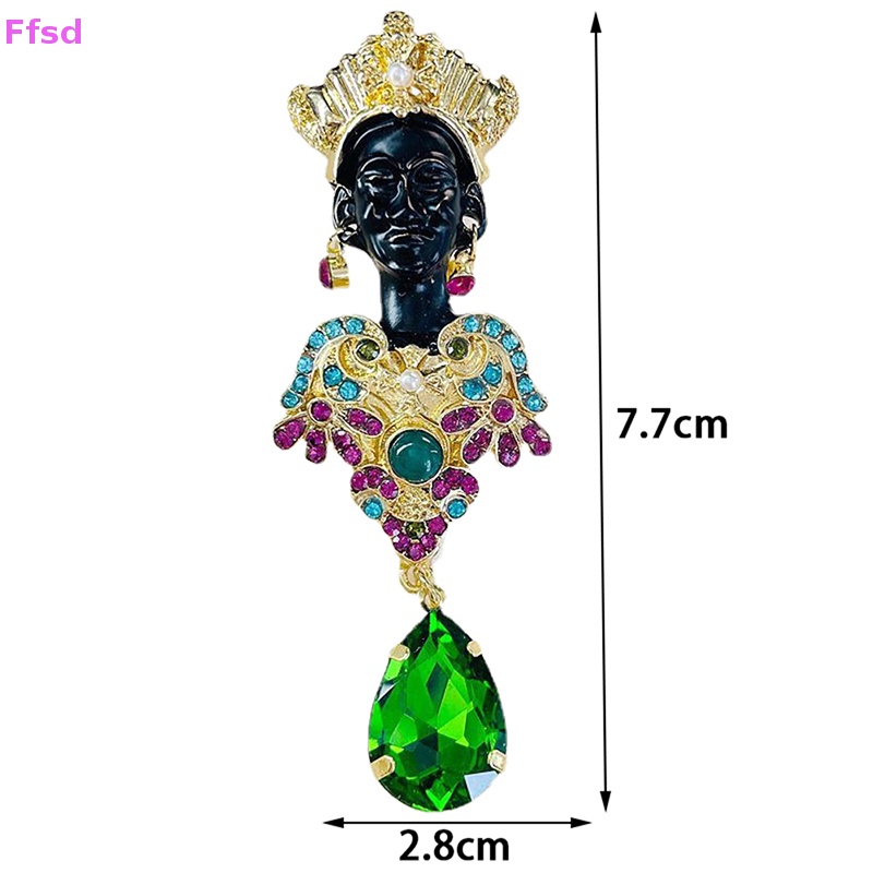 {Ffsd} Ghim Cài Áo Đính Đá Hình Giọt Nước Màu Xanh Lá Phối Tua Rua Thời Trang Nữ Châu Phi Làm Quà Tặng Văn Phòng * Hàng Bán