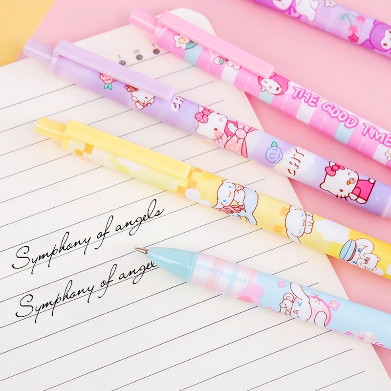 Bút Mực Gel Ngòi 0.5mm Họa Tiết Chó / Mèo Hoạt Hình Dễ Thương Cho Học Sinh