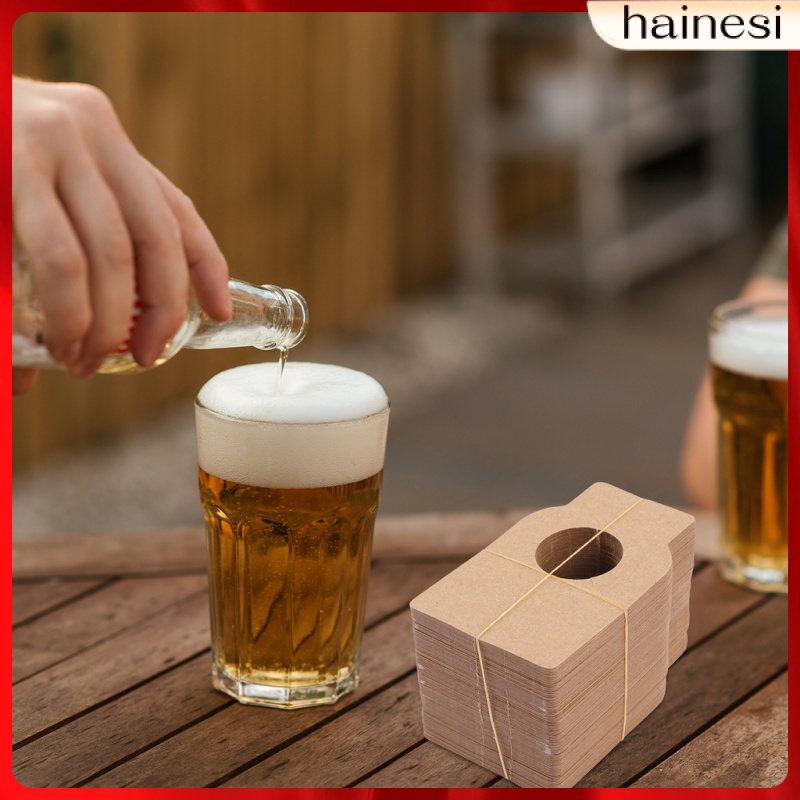 Set 100 Thẻ Giấy Kraft Treo Chai Rượu Trang Trí Giáng Sinh