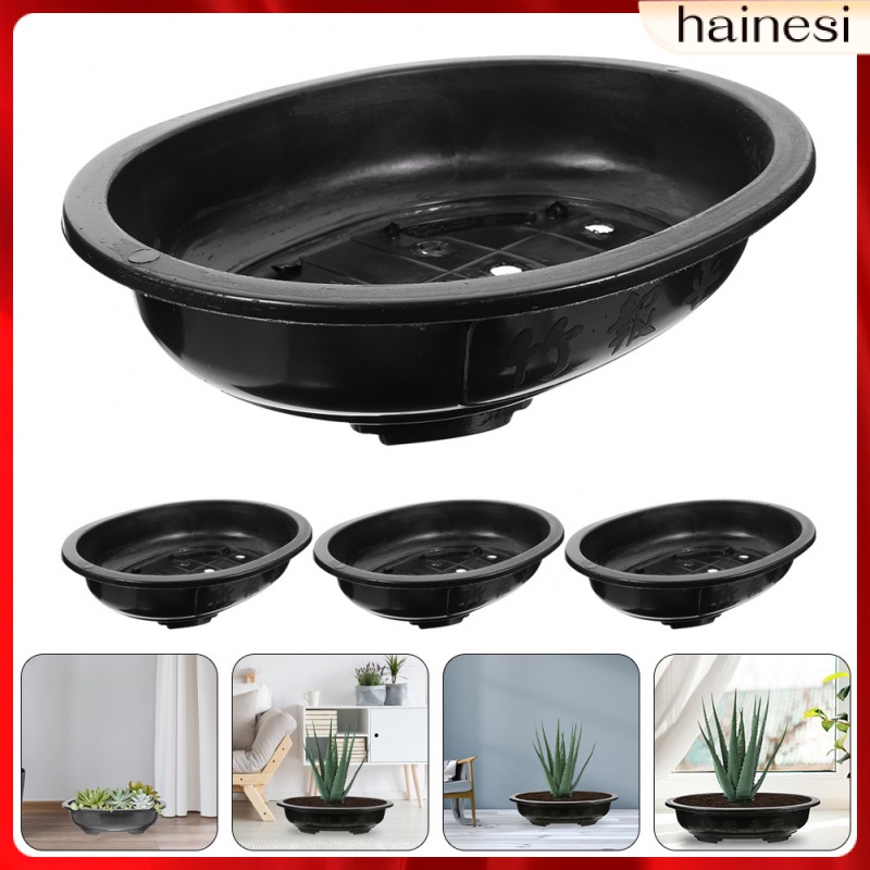 Set 4 Chậu Hoa Lan Hình Bầu Dục Trang Trí Trong Nhà / Văn Phòng