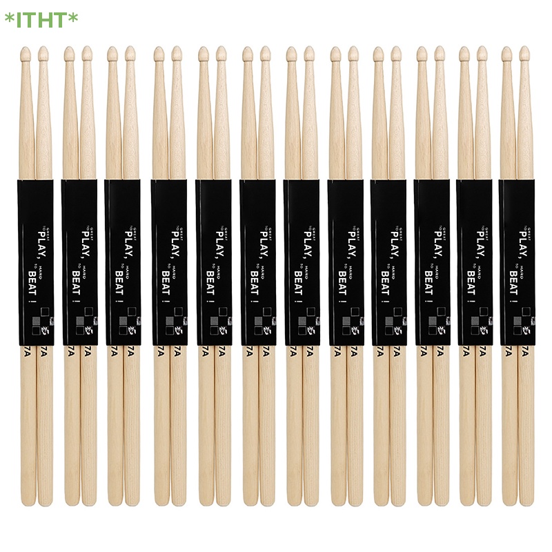 Bộ 12 Cặp Trống 7A Bằng Gỗ Phong Cổ Điển Dành Cho Trẻ Em Mới Tập Chơi