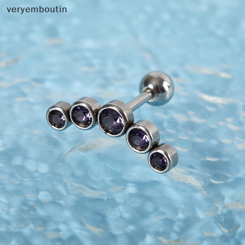 Khuyên Đeo Vành Tai Bằng Thép Không Gỉ Đính Đá Pha Lê Thời Trang Cho Nữ