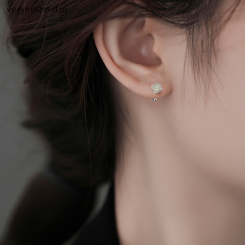 1 Đôi Khuyên Tai Ngọc Bích Dạng Xoắn Ốc Cho Nữ