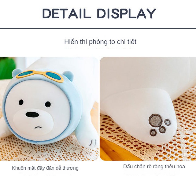 Thú Nhồi Bông Hình Gấu Trắng Dễ Thương Cho Bé Gái