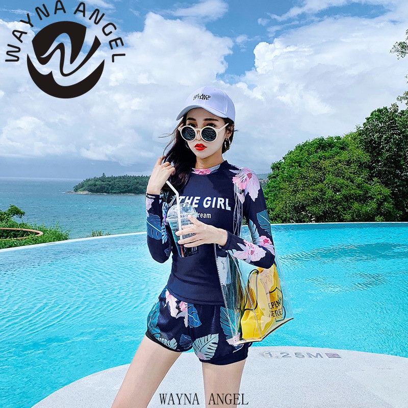 Đồ Bơi Nữ Dài Tay Quần Short Năng Động