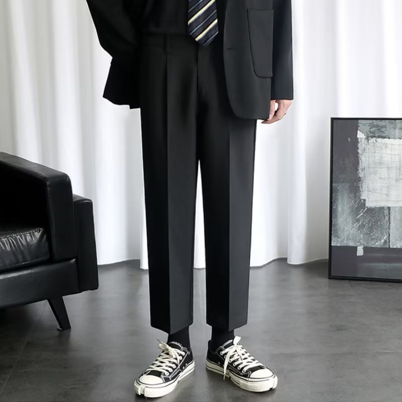 Quần Dài Ống Rộng Vải Lụa Mát Thời Trang Đường Phố Mỹ Cá Tính Cho Nam